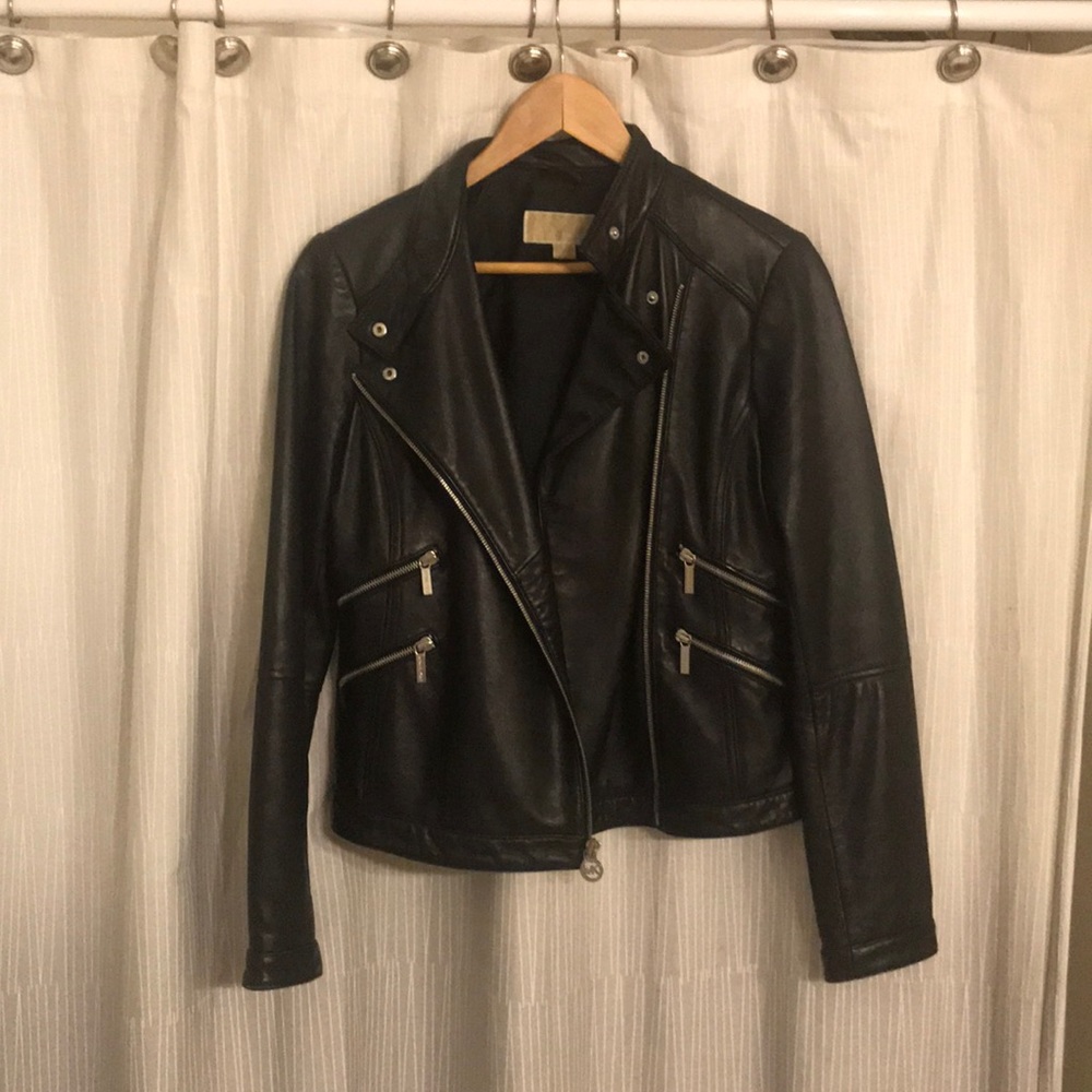 Michael Kors leather biker jacket